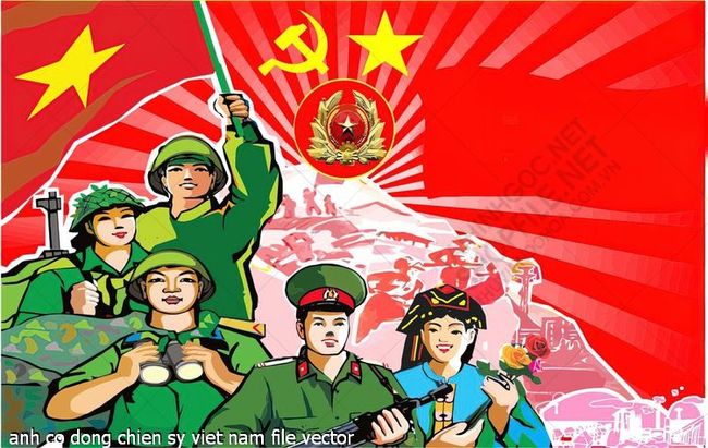 vector tranh co dong chien sy viet nam file vector